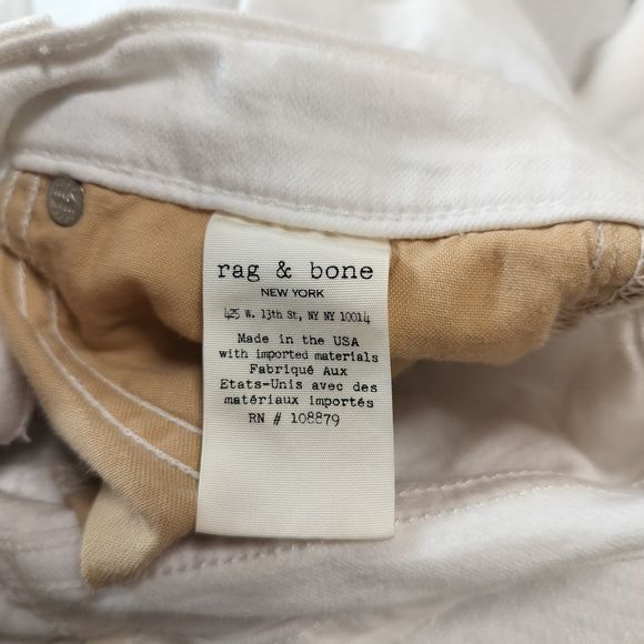 Women's Rag & Bone - Dre in Aged Bright White. Size 24. Japanese Selvedge Denim - Picture 3 of 10